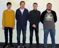 Bild der Siegermannschaft, stehend von links: Jonas Wöll, Jan-Eric Kober, Luca Schramm, Michael Gärtner